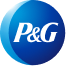 Procter & Gamble (P&G) logo with white letters on a blue circular background.